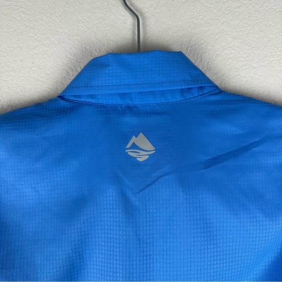 NEW Ocean Coast Bluetiful Blue Button Up Short Sleeve Shirt Size Medium - Picture 4 of 10